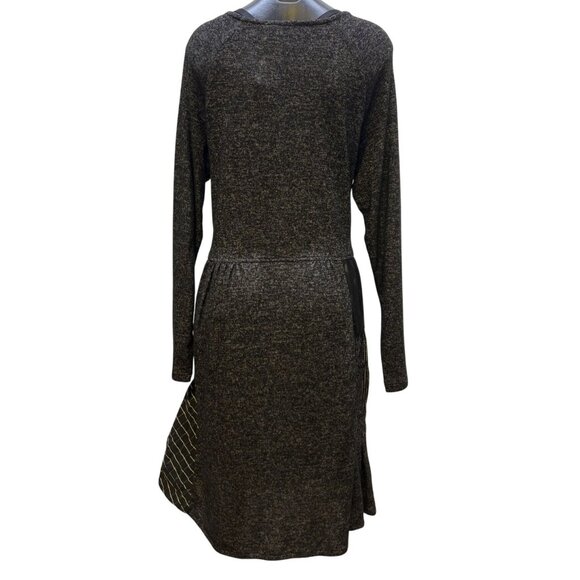 Alembika Long Sleeve Patchwork Dress Grey Black L\4 - Picture 2 of 5